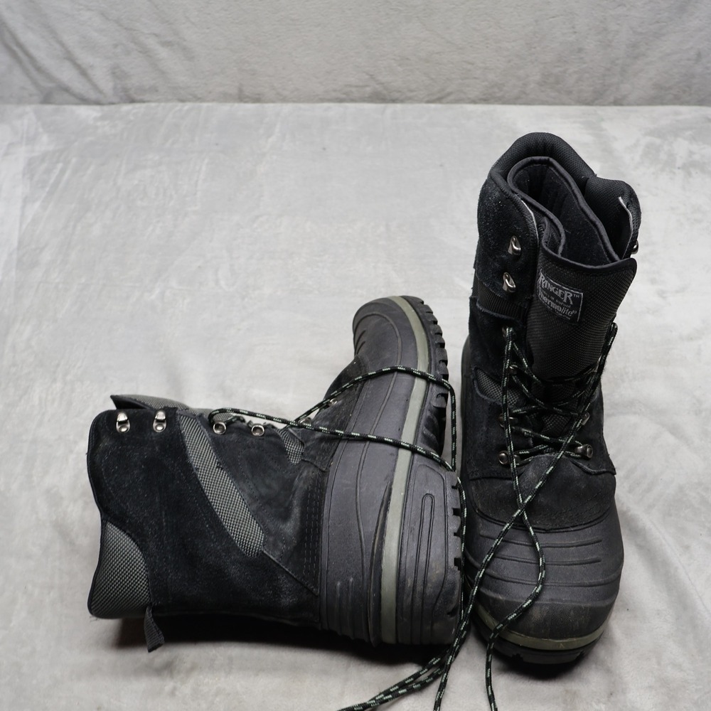 Ranger Men 12 Snow Boots Black Thermolite Rubber Insulated Winter Outdoor Hiking
